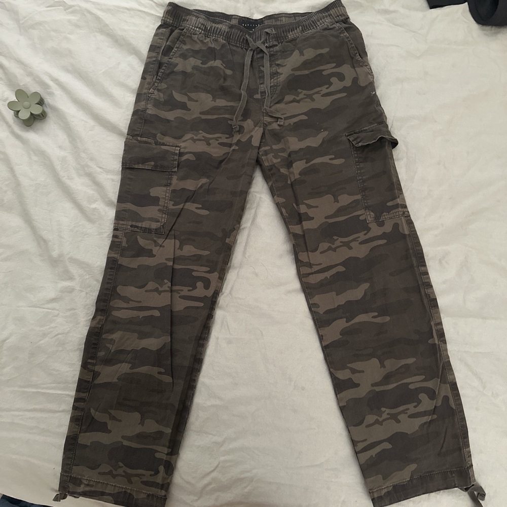 army green cargo drawstring pants